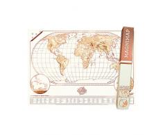 Magni-Map Magnettafel Weltkartenposter - Reisekartentafel - Welttrackerkarte Wandkunst beinhaltet 10 Magnete, Trockenlöschmarker und Reinigungstuch - Reisende Geschenkidee