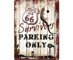 Nostalgic-Art 23148 US Highways - Route 66 Survivors Parking Only, Blechschild 30x40 cm