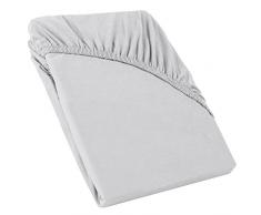 CelinaTex Perla Boxspringbett Wasserbett Topper Spannbettlaken 90x200-100x200 cm Silber grau Baumwolle Bettlaken Spannbetttuch