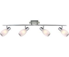 Strahler chrom, Glas CRACKLE, beweglich, LxH:900x170, exkl. 4xE14 40W 230V