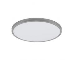 EGLO LED Deckenleuchte Fueva 1, 1 flammige Deckenlampe, Ø: 50 cm, Farbe: Silber, weiß, warmweiß, Material: Aluminium, Kunststoff, Wandleuchte
