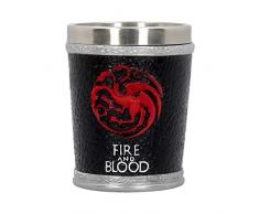 Nemesis Now B4453N9 Shot Glass 7cm Black Schnapsglas Fire and Blood Game of Thrones, 7 cm, Schwarz, Harz mit Edelstahleinsatz, mehrfarbig