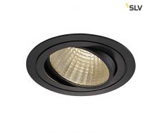 SLV LED Deckeneinbaustrahler NEW TRIA 150 I rund, single, 3000K, CS, Clipfeder,schwarz, Einbauleuchte, Deckenstrahler, dreh- und schwenkbare Deckeneinbauleuchte, Indoor