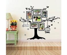 Walplus Wand Aufkleber Birdcage Bilderrahmen abnehmbarer selbstklebend Wandbild Kunst Abziehbilder Vinyl Home Dekoration DIY Living Schlafzimmer Décor Tapete Kinder Zimmer Geschenk, Schwarz