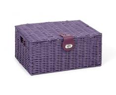 ARPAN Aufbewahrungskorb, Kunstharz, gewebt, mit Deckel und Schloss, mittelgroß, Violett