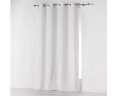 Douceur d Intérieur Vorhang hat Ösen Mikrofaser Uni Absolute, Polyester, Weiß, 260 x 140 cm