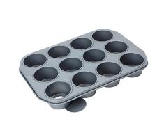 Bakers Pride Professionelle Backform mit 12 Mulden (7,5 x 4,5 cm) und Hebeböden, antihaftbeschichtet