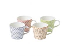 Royal Doulton Pastels Accent Tassen, 4Stück, Porzellan, Multi/Coloured, 13.4x10.2x8.7 cm, 4