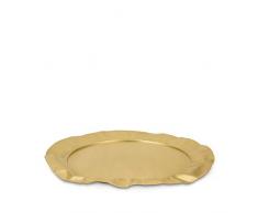 Alessi 90039 BR Foix Tablett, rund - Messing mit Reliefdekor.