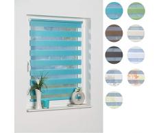 K-home Klemmfix Doppelrollo Madrid ohne Bohren Iceblau 90 x 150 cm (B x L)