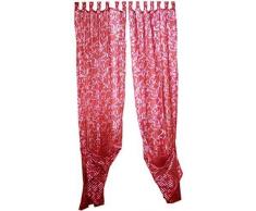 Schlaufenschal rot glänzend mit Glitzerstreifen und Ornamenten 2er Pack