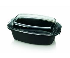 Tescoma Bräter, Glas, schwarz/transparent, 39 x 22 x 17 cm