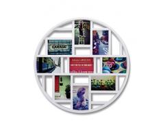 Umbra Luna Bilderrahmen Collage für 9 Fotos – Runde Fotowand für neun 10 x 15 cm Bilder, Fotos, Illustrationen, Grafiken und Mehr, Weiß