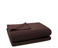 Soft-Fleece-Decke – Polarfleece-Decke mit Häkelstich – flauschige Kuscheldecke – 180x220 cm – 880 dark brown – von ’zoeppritz since 1828’
