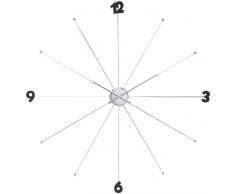 Wanduhr Like Umbrella Chrome, grosse, moderne XXL Dekouhr, silber (H/B/T) 100x100x6cm