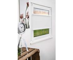mydeco® 2in1 Kombination Rollo vs. Plissee ohne bohren mit Klemmträger 50x130 cm weiss - Sonnenschutz Blickdicht Jalousie für Fenster & Tür