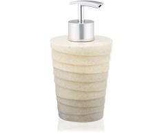WENKO 21294100 Seifenspender Cuzco, Flüssigseifen-Spender, Spülmittel-Spender Fassungsvermögen: 0,2 l, Polyresin, 8 x 15 x 8 cm, grau