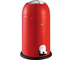 Wesco 180 312 Kickmaster Junior Abfallsammler 12 Liter rot 30 x 30 x 51cm (L/B/H), Edelstahl
