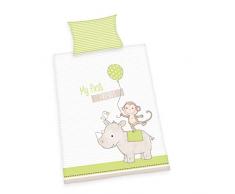 Herding Kleinkinder-Bettwäsche-Set, My First Friends Wendemotiv, Bettbezug 100x135cm, Kopfkissenbezug 40x60cm, Baumwolle/Renforcé