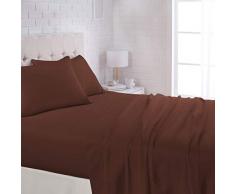 AmazonBasics Bettwäsche-Set aus Mikrofaser, leicht, superweich, pflegeleicht, mit 40,6 cm tiefen Taschen 1er-Pack Queen Schokoladenbraun