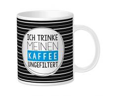 GRUSS & CO 43797 Tasse Ich trinke meinen Kaffee ungefiltert, Porzellan, 35 cl