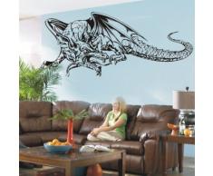 INDIGOS WG30452-80 Wandtattoo w452 Drachen Skelett Wandaufkleber 120 x 52cm, braun