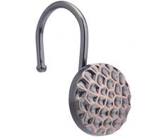 AmazonBasics – Haken für Duschvorhang, gehämmerter Kreis, Bronze mit Ölschliff