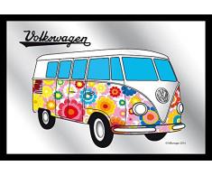 empireposter - Volkswagen - Hippy Van - GröÃe (cm), ca. 30x20 - Bedruckter Spiegel, NEU - Beschreibung: - Bedruckter Wandspiegel mit schwarzem Kunststoffrahmen in Holzoptik -