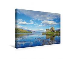 Calvendo Premium Textil-Leinwand 45 cm x 30 cm quer, Das Eilean Donan Castle in Westschottland | Wandbild, Bild auf Keilrahmen, Fertigbild auf echter Leinwand, Leinwanddruck Natur Natur