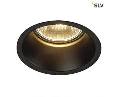 SLV LED Einbaustrahler HORN-O, rund, schwarz, Dimmbare Decken-Lampe zur Beleuchtung innen, LED Spots, Fluter, Deckenstrahler, Deckenleuchten, Einbau-Leuchte, 1-flammig, GU10 QPAR51, EEK E-A++