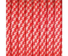 efco Farbe Mix 550 Paracord Seil rot Mischgewebe, Polyester, Weiß, 4 mm x 4 m