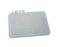 koziol Frühstücksbrettchen Happy Board Love, Kunststoff, solid cool grey, 19,3 x 24,7 x 0,5 cm