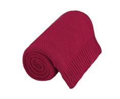 PiccoCasa Kuscheldecke Wohndecken 100% Baumwolle Sofadecke Wolldecke pflegeleicht gesund super warme Sofaüberwurf oder Wohnzimmer Decke Rot 180x200cm