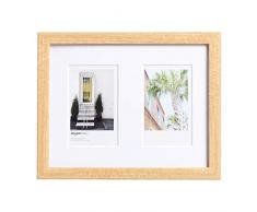 AmazonBasics Bilderrahmen für die Verwendung mit Instax-Sofortbildern, für 2 Bilder, 8 x 5 cm, Unbehandelt