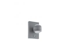 EGLO LED Außen-Wandlampe Sesimba, 2 flammige Außenleuchte inkl. Bewegungsmelder, Sensor-Wandleuchte aus Stahl und Kunststoff, Farbe: Silber, IP44