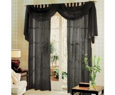 Gardinenbox Voile komplett GARDINEN Set 3tlg, Schwarz, 60999