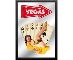 empireposter Las Vegas Casino - Cards - 20x30 cm bedruckter Spiegel im Kunststoff Rahmen