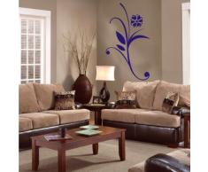 INDIGOS 4052166076081 Wandtattoo W448 Pflanze Blume Wandaufkleber 80 x 46 cm, blau