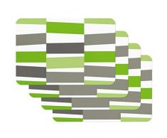 Venilia Black Jack Grün Tischset Platzset für Esszimmer GRAU VINTAGE STREIFEN, 4er Set abwischbar Polypropylen, lebensmittelecht, 45 x 30 cm, 4 Stück, 59059, Kunststoff, Motive, 4