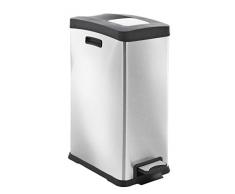 Tret-Abfallsammler aus Edelstahl, Edelstahl, Inhalt 30 l -