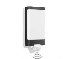 Steinel Außenleuchte L 240 Anthrazit 7.5 W, LED Wandlampe, warm-weiß, 180° Bewegungsmelder, 10 m Reichweite, Kunststoff