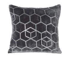 Eurofirany Tagesdecke Vanesa Wohndecke mit silbernem Honigwabe-Muster Kissenbezüge Kuscheldecke Sofadecke 2-er Pack, Polyester, Stahl, 40x40 cm, 2