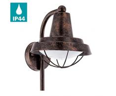 EGLO Außen-Wandlampe Colindres, 1 flammige Außenleuchte, Wandleuchte aus Stahl verzinkt, Farbe: Kupferfarben-antik, Fassung: E27, IP44