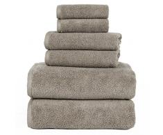 Lavish Home Zero Twist Handtuch-Set, 100% ägyptische Baumwolle, 6-teilig dunkelblau