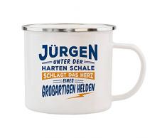 History & Heraldry Echter Kerl Emaille Becher, JÃ¼rgen, Mehrfarbig