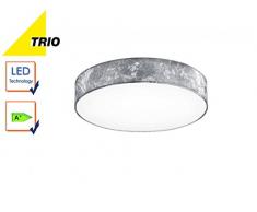 Trio Leuchten 621911289 Lugano A+, LED Deckenleuchte, Nickel, 11 W, Integriert, Folienschirm silberfarbig, 30 x 30 x 9 cm