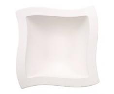 Villeroy & Boch NewWave Schüssel, Schale für Salate und Beilagen, eckige Form, Premium Porzellan, spülmaschinen- und mikrowellengeeignet, weiß, 25 cm