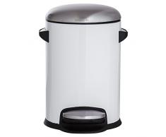 Sealskin Kosmetikeimer Cosmic, Treteimer mit Absenkautomatik und praktischen Griffen, Inhalt: 3L, Edelstahl, Farbe: Weiß