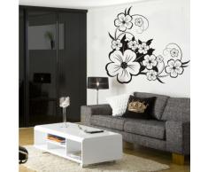 INDIGOS 4052166143103 Wandtattoo W656 sehr schöne Blume Wandaufkleber 80 x 72 cm, schwarz