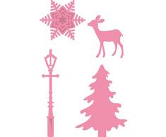 Marianne Design Collectables Dekoration für Weihnachtliches Dorf - Stempel und Stanzschablone für die Kartengestaltung und Scrapbooking, Metal, pink, 3.2 x 2.8 x 0.4 cm
